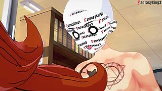 Android 21 transforms in Dragon Ball Zex, sheer fantasy with crossdressing monster.