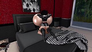 jenn totally owns maggie with hard fucking in the bedroom