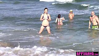 naughty bisexual teen 18+ bffs love to ride on big cock with tattoos and small tits