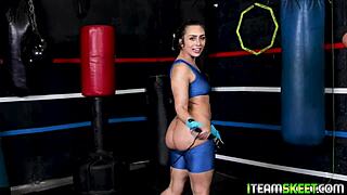 Oiled brunette teen 18+ craves hard dick pounding her pussy! 🔥