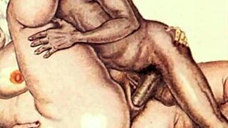 Vintage Artistic Drawings From Retro Era.