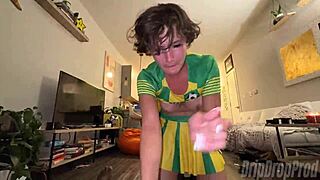 Dripdrop Ahanu Reed gets double teamed by two BBCs in group doggystyle, squirting pussy.