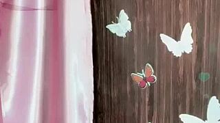 Sexy girl shows big tits on webcam