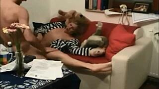 I love how this sexy teen blonde got sprayed with jism after intense sex!