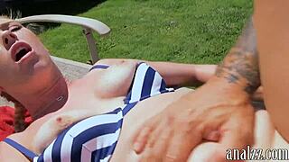 Unbelievable! Hot Amateur Girlfriend Takes Anal Banging Outdoors with Friends!