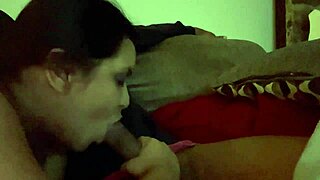 Morning blowjob ends with a cum swallow.