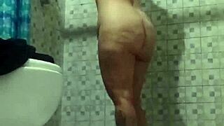 Spying on my mature stepmom in the shower with hidden cam 😏