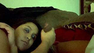 Morning blowjob ends with a cum swallow.