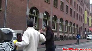 Real Amsterdam Babe Blows Client and Gets Pounded Hard