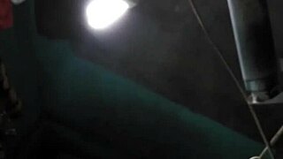 Young Asian mom with big boobs bathes in the shower, soaping up her tits