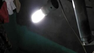 Young Asian mom with big boobs bathes in the shower, soaping up her tits