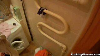 fucking glasses teen with shaved pussy