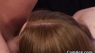 Flirty Centerfold Gets Jizz Load On Face Eating Love Juice