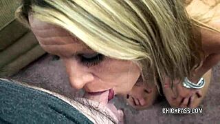 Mature Blonde MILF Sucks Cock on Her Knees