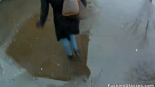 fucking glasses teen with shaved pussy