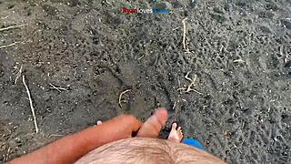 watch this brunette masturbating under a bridge in this homemade hentai-inspired scene.