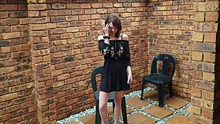 i'm smoking a cigarette and shaking my ass while i take a piss on camera