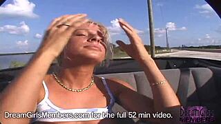 Wow, passing cars can’t miss this hot naked blonde showing off in public!