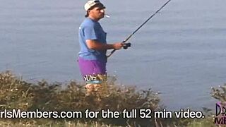 Wow, passing cars can’t miss this hot naked blonde showing off in public!