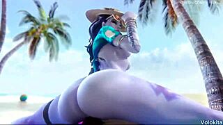 This 3D anime babe gets her tight rear stretched wide in a wild handjob and anal session. Her moans echo through the hentai scene.