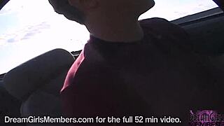 Wow, passing cars can’t miss this hot naked blonde showing off in public!