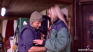 Farmer bangs applicant in stall at first meeting in vintage scene