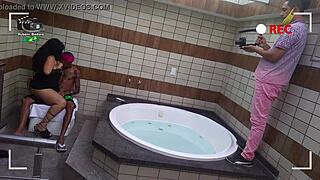 experienced woman in scene with tattooed young man and his big cock wallif santos