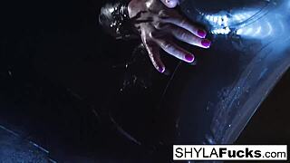 Sexy Blonde Pornstar Shyla Stylez Smokes Fetish.