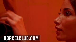 Clea Gaultier Teases Two Guys in Night Club Bathroom