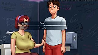 Summertime Saga - Innocent Busty Redhead Judith Shows Off In College