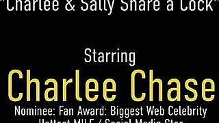 Milfs Charlee Chase and Sally Dangelo rock huge tits in ffm 3way 😍