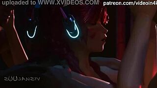 Hey, wanna see this cute VA romantic washroom scene in 3D hentai?