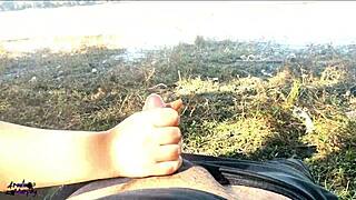 blowjob at the lake in public with friends 😜