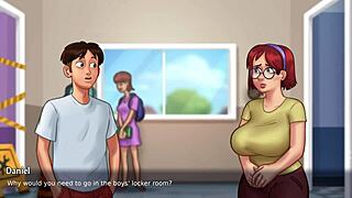 Summertime Saga - Innocent Busty Redhead Judith Shows Off In College