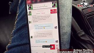 Skinny German brunette picked up for car sex