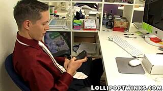 Two Naughty Twinks Engage In Hardcore Butt Session In Office.