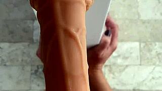 Training to fuck with dildo