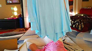 damn, check out this sexy girlfriend trying on dresses while unboxing hot stuff!