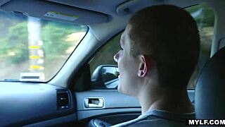 Busty milf rides young 18+ stud naked