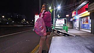 Public Whore Flashing in Miniskirt for Outdoor Thrills