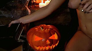 I feel the hot wax on my big clit and nipples as sexy devil in bdsm session