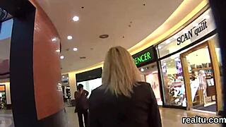 charming czech nympho tempted in mall, clothes ripped, undressed, pounded in pov