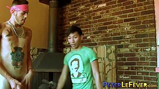 horny asian boy gets pounded hard by his tattooed stud