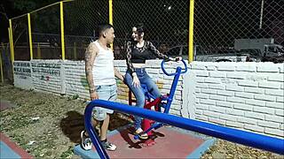 visiting my neighbor in the park during her exercise