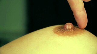 in this homemade scene, a teen 18+ babe sucks teacher's big natural tits close up