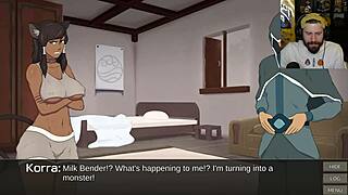 Yo, check Korra turning furry and getting all cummy in anime!