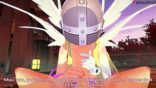 I watch angelwomon evolving to fuck 3 digimon - fantasyking3 with hentai, 3d cartoon, fantasy, cartoon, anime