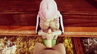 Mitsuri Kanroji from Demon Slayer in raw uncensored anime hentai. Her curves steal the show.