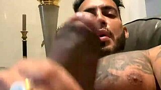 viktor rom feels the intense pleasure of his big black cock in solo outdoor session