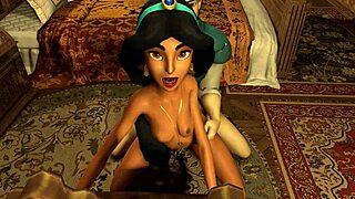 Look! Jasmine spreads her legs for Flynn in this Aladdin parody!